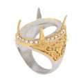 New arrival fashion silver/gold 316l stainless steel men ring, finger indonesia ring without stone